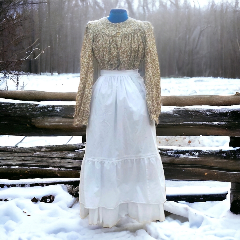 Cottagecore Prairie dress costume with apron